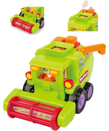 Friction Toy 3 Vehicle Set for Toddlers - Push and Go Toys for Boys & Girls - Cement Mixer Truck / Street Sweeper / Harvester...