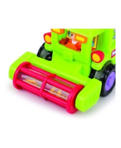 Friction Toy 3 Vehicle Set for Toddlers - Push and Go Toys for Boys & Girls - Cement Mixer Truck / Street Sweeper / Harvester...