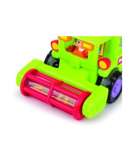 Friction Toy 3 Vehicle Set for Toddlers - Push and Go Toys for Boys & Girls - Cement Mixer Truck / Street Sweeper / Harvester...