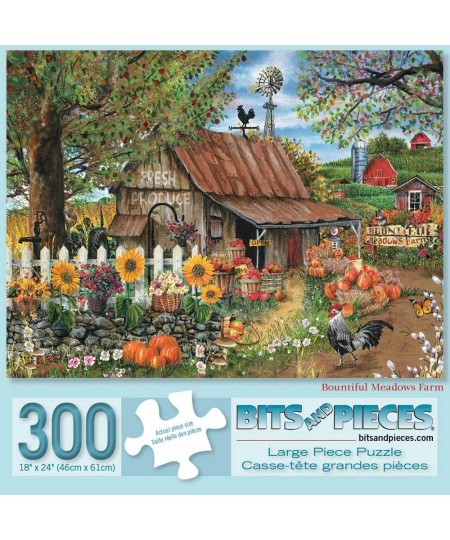 - Bountiful Meadows Farm 300 Piece Jigsaw Puzzles for Adults - Each Puzzle Measures 18" X 24" - Sunflowers Pumpkins Farm 300 ...