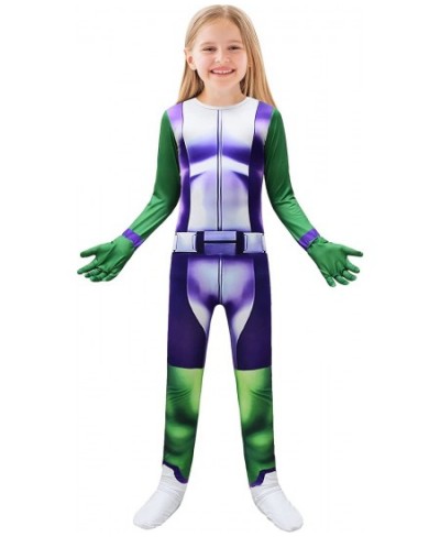 Kids Costume Jumpsuit with Green Gloves 2022 Halloween Cosplay Bodysuit Outfits for Kids Girls $33.54 - Kids' Costumes