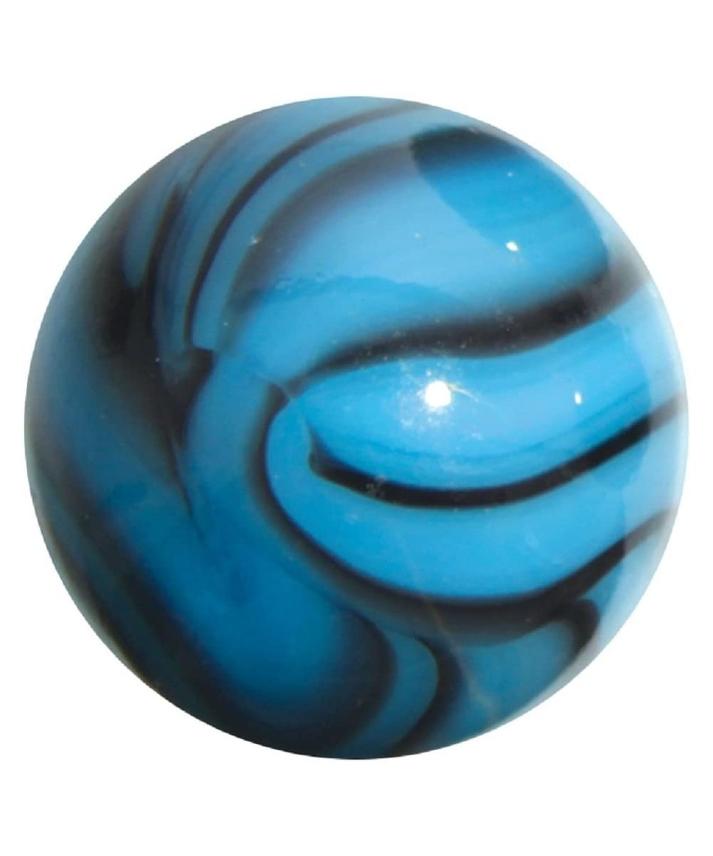 Large 2" (50mm) Brontosaurus Toe Breaker Blue on Blue Swirl Glass Marble w/Stand $18.29 - Dice & Marble Games