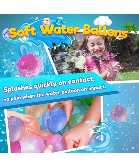 Reusable Water Balloons for Kids Adults 12 PCS Summer Beach Party Water Ball Outdoor Water Toys foar Trampoline Backyard and ...