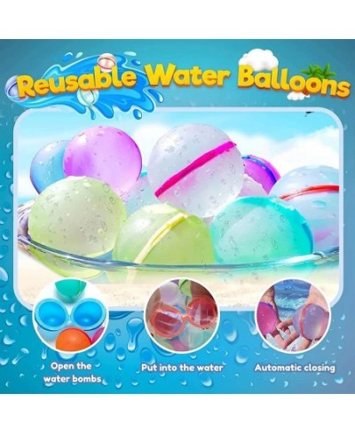 Reusable Water Balloons for Kids Adults 12 PCS Summer Beach Party Water Ball Outdoor Water Toys foar Trampoline Backyard and ...