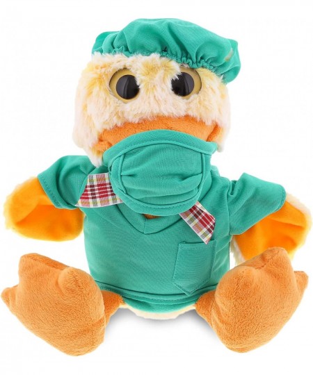 Sitting Duck Doctor Plush Toy - Super Soft Yellow Duck Doctor Stuffed Animal Dress Up with Cute Scrub Uniform & Cap Outfit - ...