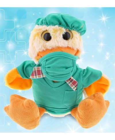 Sitting Duck Doctor Plush Toy - Super Soft Yellow Duck Doctor Stuffed Animal Dress Up with Cute Scrub Uniform & Cap Outfit - ...