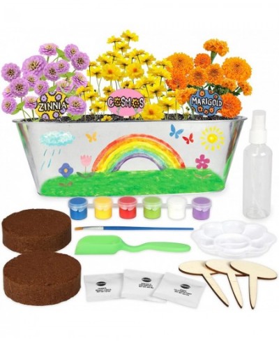 Miracle GRO My First Flower Growing Kit - Indoor Kids Garden Set w/ 3 Flower Seeds Planter Paint Soil - Birthday Gifts for Bo...