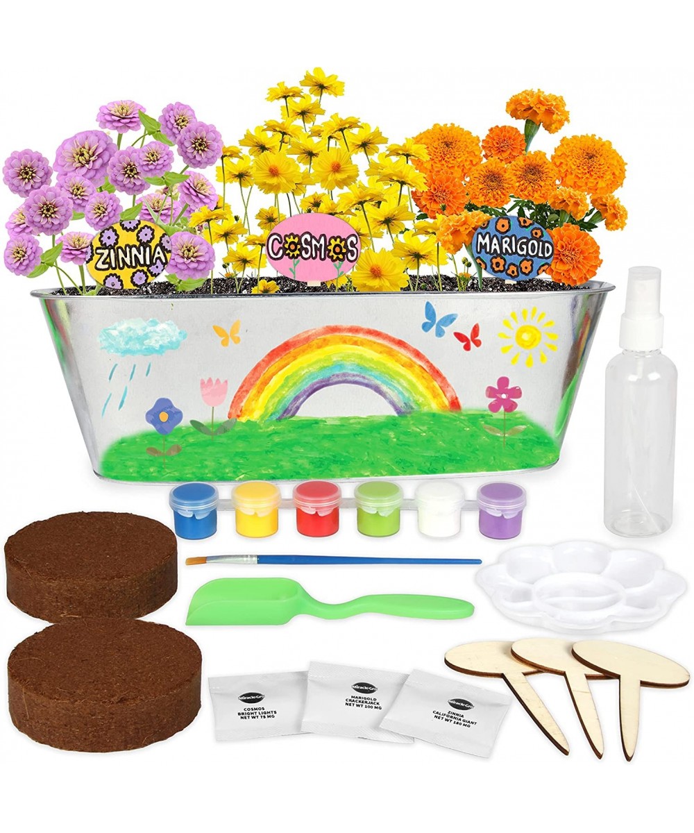 Miracle GRO My First Flower Growing Kit - Indoor Kids Garden Set w/ 3 Flower Seeds Planter Paint Soil - Birthday Gifts for Bo...