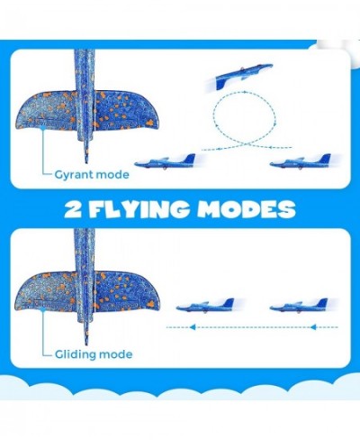 4 Pack Airplane Toy with Launcher Kids Outdoor Toys 2 Flight Mode Glider Catapult Foam Airplane Toy 2 Launcher for Kids Flyin...