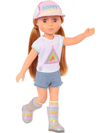 – Astrid 14-inch Poseable Doll – Red Hair & Hazel Eyes — Camping Outfit Matching Cap and Glitter Boots –Toys Clothes and Acce...