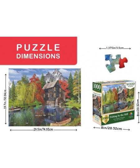 Majestic 1000 Piece Wooden Jigsaw Puzzle Fishing by The Mill $27.79 - Jigsaw Puzzles