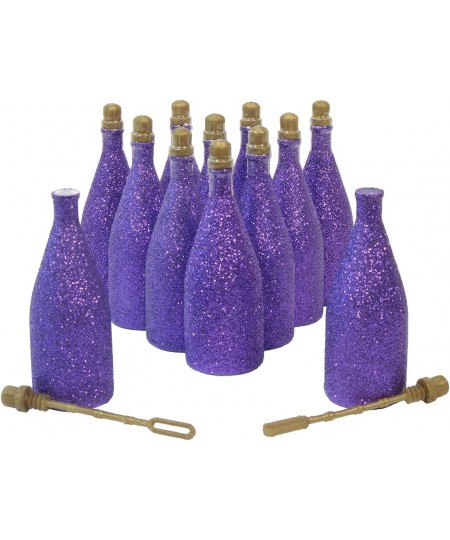 Wedding Bubbles in Glittery Purple Bottles - 12 Pack | Mini Bubbles for Wedding Anniversary Engagement Bridal Wedding Party F...