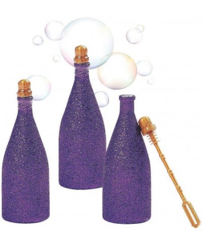 Wedding Bubbles in Glittery Purple Bottles - 12 Pack | Mini Bubbles for Wedding Anniversary Engagement Bridal Wedding Party F...