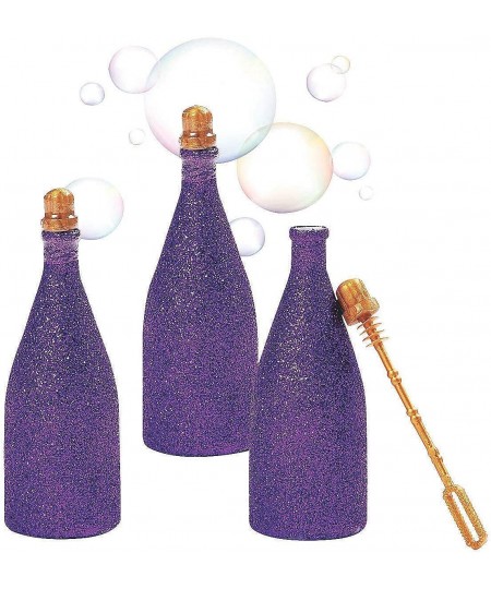 Wedding Bubbles in Glittery Purple Bottles - 12 Pack | Mini Bubbles for Wedding Anniversary Engagement Bridal Wedding Party F...