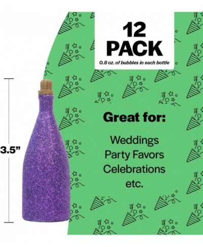 Wedding Bubbles in Glittery Purple Bottles - 12 Pack | Mini Bubbles for Wedding Anniversary Engagement Bridal Wedding Party F...