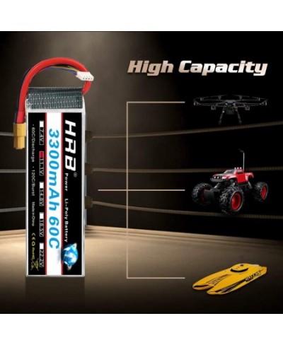 3S 11.1V 3300mAh 60C Lipo Battery with XT60 Connector Compatible with RC Airplane RC Helicopter RC Car RC Truck RC Boat (EC3/...