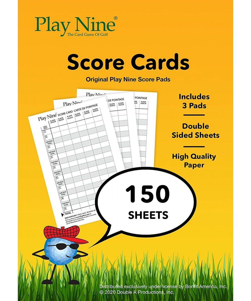 Play Nine: The Card Game of Golf! Original Score Cards- 3 Pack $17.90 - Card Games