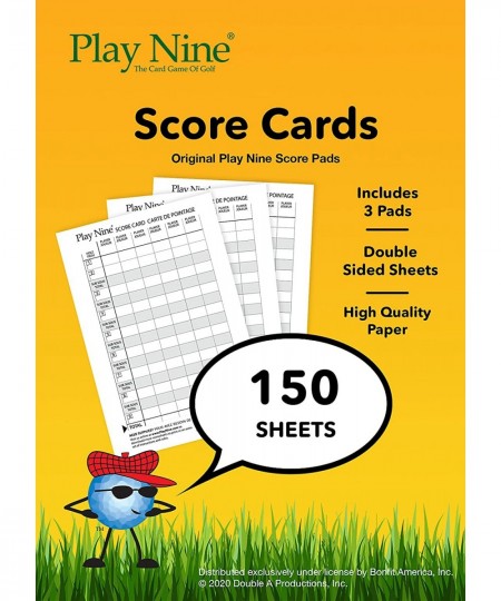 Play Nine: The Card Game of Golf! Original Score Cards- 3 Pack $17.90 - Card Games