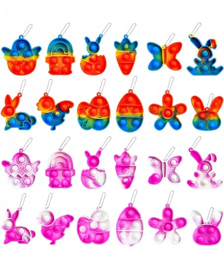 24Pcs Easter Pop Fidget Toys Mini Easter Simple Pop Fidget Toys for Kids Boys Girls Toddlers Easter Basket Stuffers Gifts Egg...