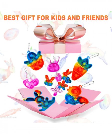 24Pcs Easter Pop Fidget Toys Mini Easter Simple Pop Fidget Toys for Kids Boys Girls Toddlers Easter Basket Stuffers Gifts Egg...