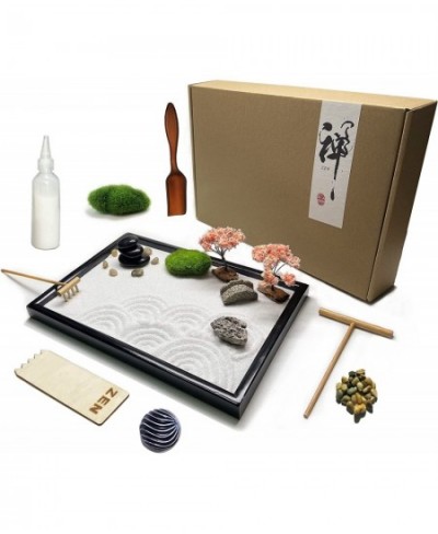 Zen Garden for Desk Japanese Zen Garden Kit with Sand Stamp Sphere and Essential Accessories Mini Zen Sandbox Office Decor Ki...