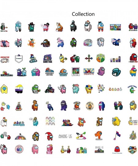 Game Stickers (100Pcs with Imposter Keychain).Gifts Merch Game Toys Keychain Sticker for Laptop Water Bottle Bike Car Luggage...