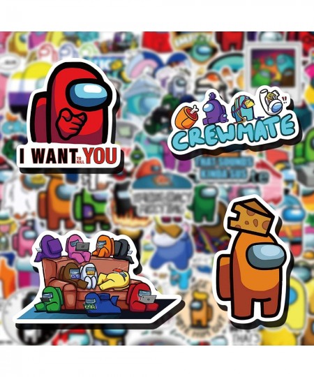 Game Stickers (100Pcs with Imposter Keychain).Gifts Merch Game Toys Keychain Sticker for Laptop Water Bottle Bike Car Luggage...