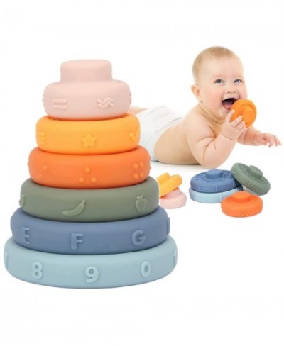 Soft Silicone Stacking Blocks for Toddlers Stacking Rings Baby Toys Montessori Toys for Babies Baby Teething Toys for Newborn...