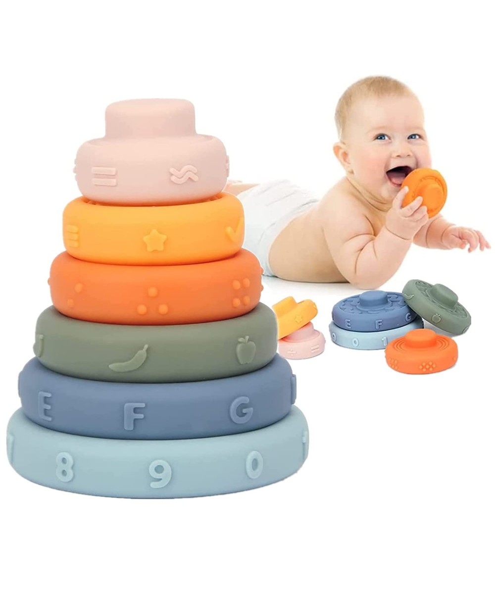 Soft Silicone Stacking Blocks for Toddlers Stacking Rings Baby Toys Montessori Toys for Babies Baby Teething Toys for Newborn...