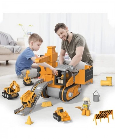 Construction Truck Toys for 3 4 5 6 Years Old Toddlers Kids Boys and Girls STEM Take Apart Toys Cars with Electric Drill 4 in...