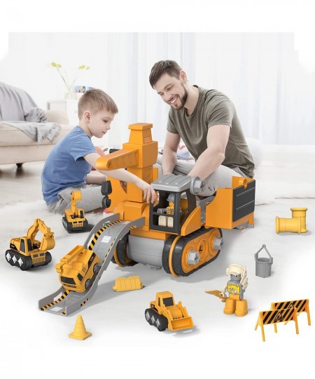 Construction Truck Toys for 3 4 5 6 Years Old Toddlers Kids Boys and Girls STEM Take Apart Toys Cars with Electric Drill 4 in...