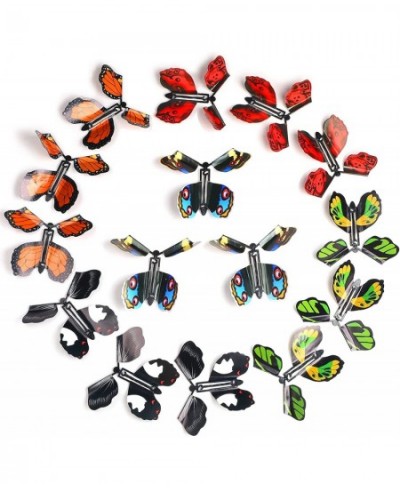 15 Pieces Magic Flying Butterfly Flying Fairy Toys Rubber Band Powered Butterfly Wind up Butterfly Toy for Christmas Wedding ...