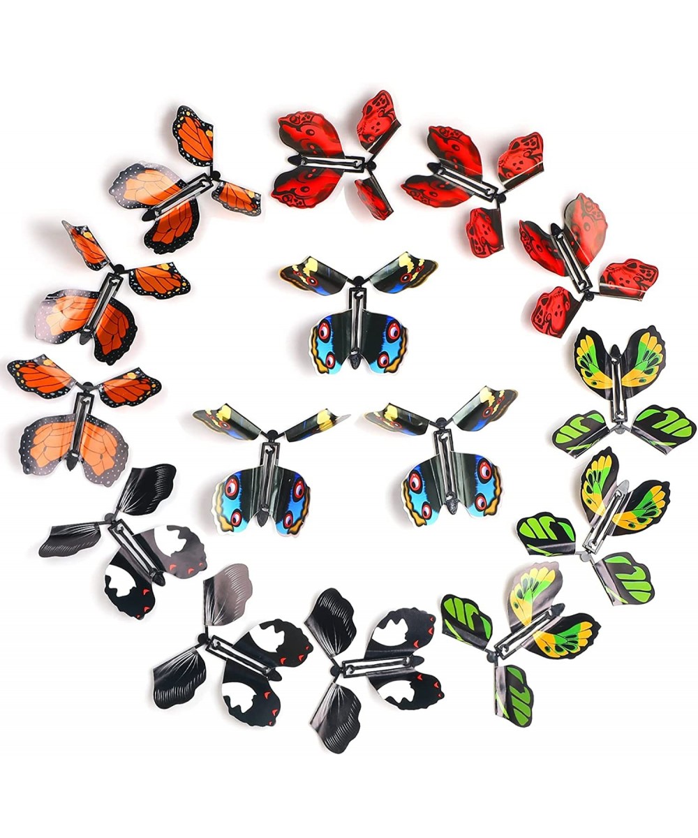 15 Pieces Magic Flying Butterfly Flying Fairy Toys Rubber Band Powered Butterfly Wind up Butterfly Toy for Christmas Wedding ...