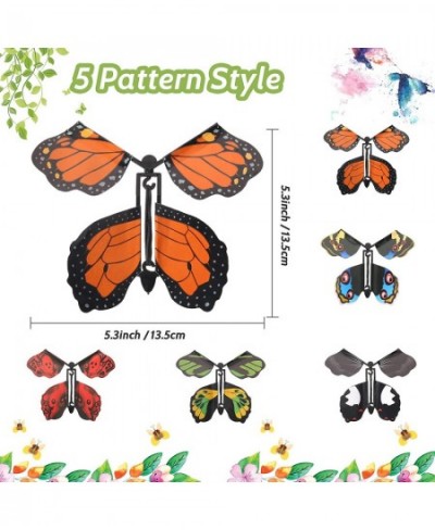 15 Pieces Magic Flying Butterfly Flying Fairy Toys Rubber Band Powered Butterfly Wind up Butterfly Toy for Christmas Wedding ...