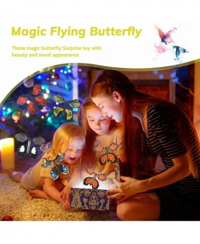 15 Pieces Magic Flying Butterfly Flying Fairy Toys Rubber Band Powered Butterfly Wind up Butterfly Toy for Christmas Wedding ...