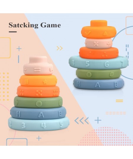 Soft Silicone Stacking Blocks for Toddlers Stacking Rings Baby Toys Montessori Toys for Babies Baby Teething Toys for Newborn...