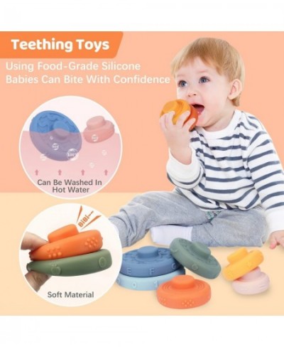 Soft Silicone Stacking Blocks for Toddlers Stacking Rings Baby Toys Montessori Toys for Babies Baby Teething Toys for Newborn...