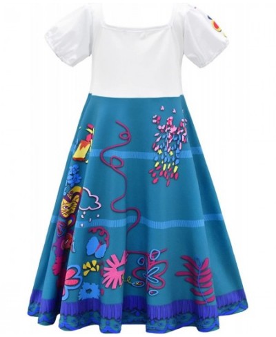 Printed Mirabel Costumes for Girls Halloween Dress Up Fashion Long Dresses with Bag $22.64 - Kids' Costumes