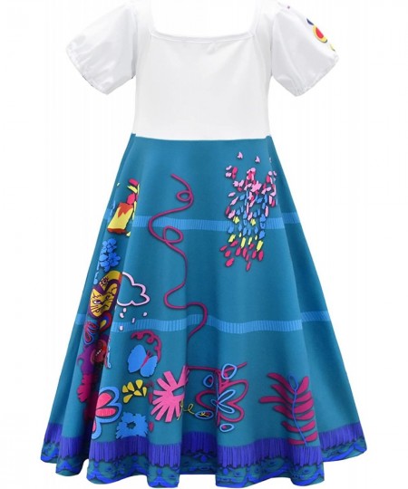 Printed Mirabel Costumes for Girls Halloween Dress Up Fashion Long Dresses with Bag $22.64 - Kids' Costumes