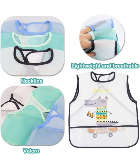 3 Pieces Kids Art Aprons Smocks for Painting Sleeveless Painting Aprons for boys Girls Long Section Waterproof baby Artist Ap...