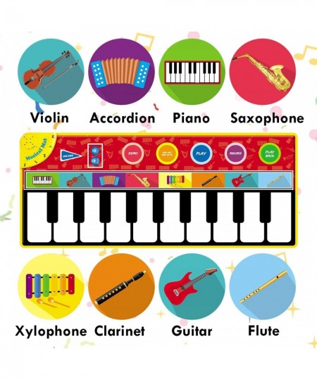 Kids Toys Large Musical Mat 58.26 * 23.62" - Music Floor Piano Keyboard Dance Play Mat with 8 Musical Instrument Sounds 5 Pla...