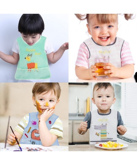 3 Pieces Kids Art Aprons Smocks for Painting Sleeveless Painting Aprons for boys Girls Long Section Waterproof baby Artist Ap...