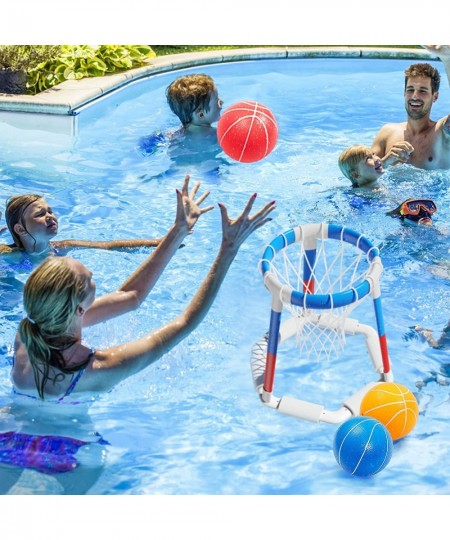 Swimming Pool Basketball Hoop Poolside Pool Game Sets - Inflatable Pool Toys for Kids Gifts Outside Water Floating Basketball...