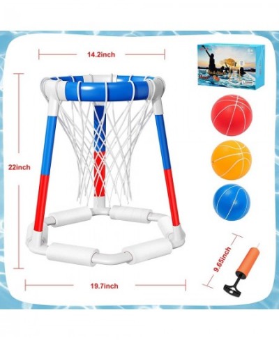 Swimming Pool Basketball Hoop Poolside Pool Game Sets - Inflatable Pool Toys for Kids Gifts Outside Water Floating Basketball...