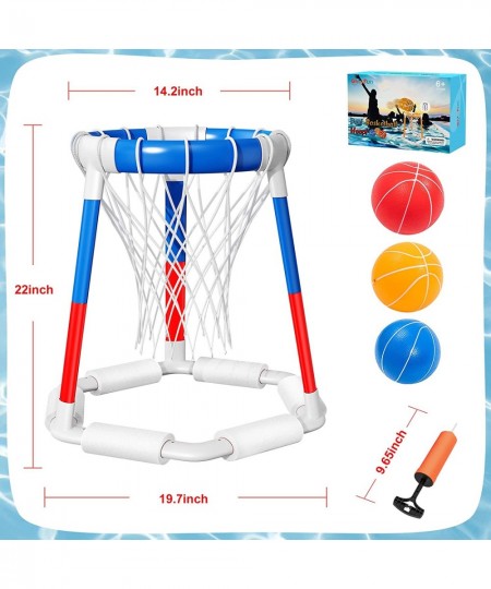 Swimming Pool Basketball Hoop Poolside Pool Game Sets - Inflatable Pool Toys for Kids Gifts Outside Water Floating Basketball...