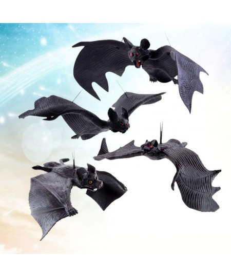 4pcs Spooky Fake Tricky Props Prank Hanging Realistic Simulation Bat for Halloween $22.41 - Gags & Practical Joke Toys