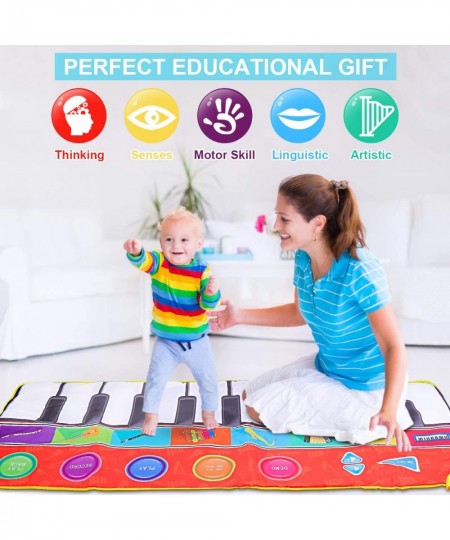 Kids Toys Large Musical Mat 58.26 * 23.62" - Music Floor Piano Keyboard Dance Play Mat with 8 Musical Instrument Sounds 5 Pla...