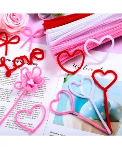 300 Pieces Valentine's Day Pipe Cleaners Soft Chenille Stem Holiday Favors Supplies for Holiday Wedding Party DIY Art Crafts ...