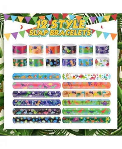 48 Pcs Kids Dinosaur Felt Masks Slap Bracelets Party Favors Set Dinosaur Birthday Party Supplies Decorations Carnival Prizes ...