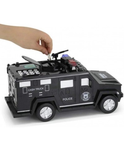 Piggy Bank Armored Car Bank Cash Coin Can ATM Bank with Light Electronic Money Bank Toy Car Great Birthday Gifts for Kids Bla...